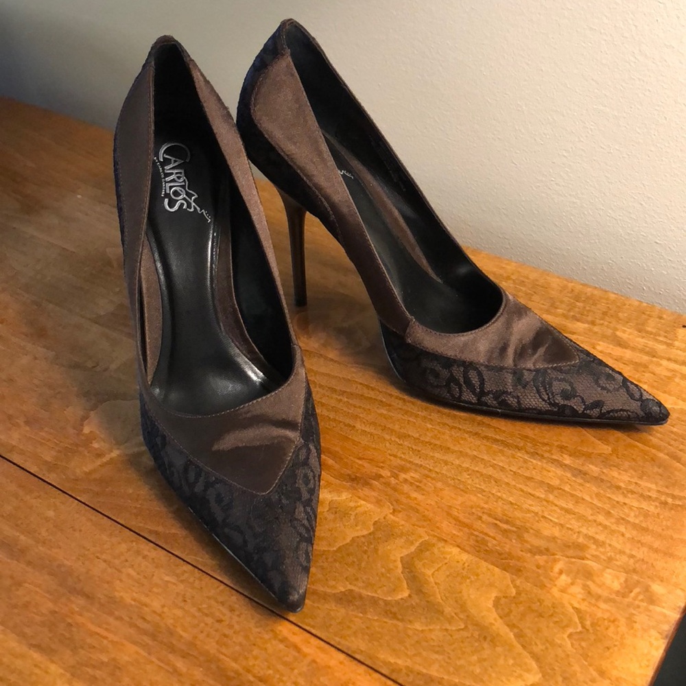 Sexy! Chocolate & Black Lace 10M heels